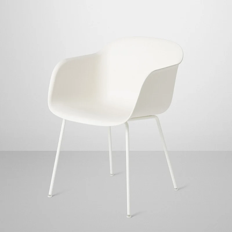 Fauteuil blanc piétement tubes Fiber - Muuto