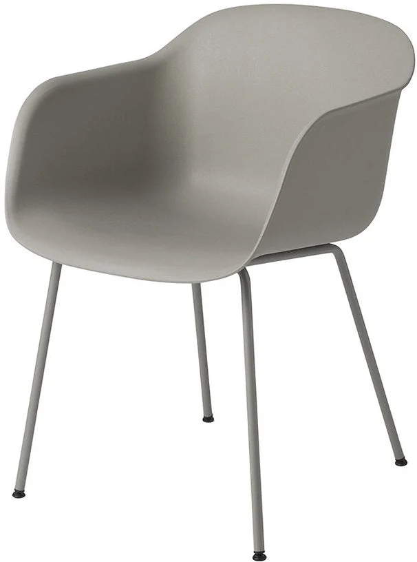 Fauteuil gris piétement tubes Fiber - Muuto
