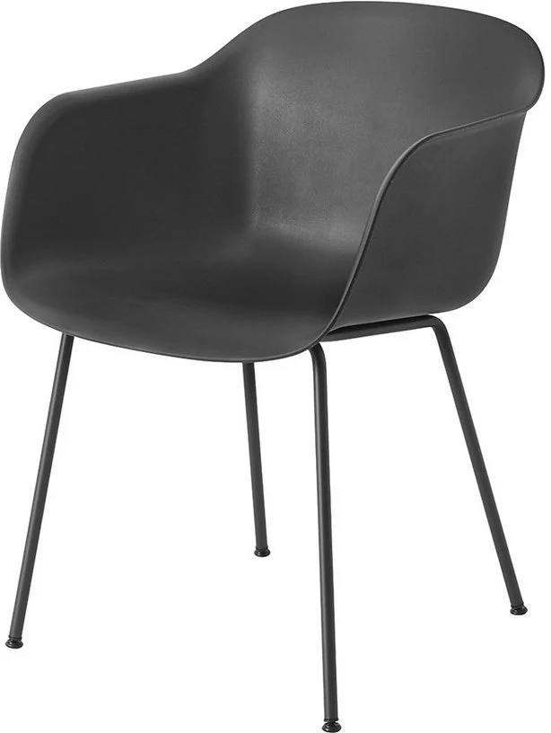 Fauteuil noir piétement tubes Fiber - Muuto