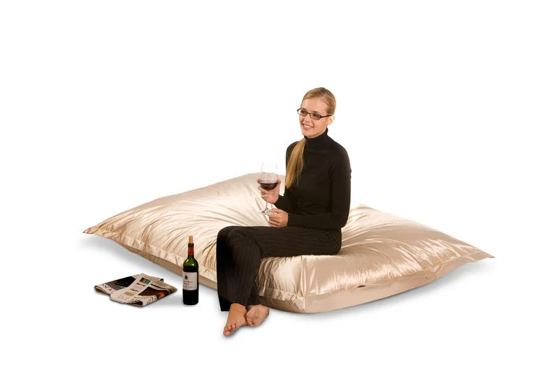 Sitzsack Metallic in Weißgold