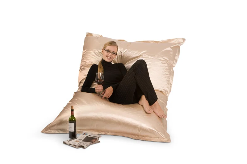 Sitzsack Metallic in Weißgold