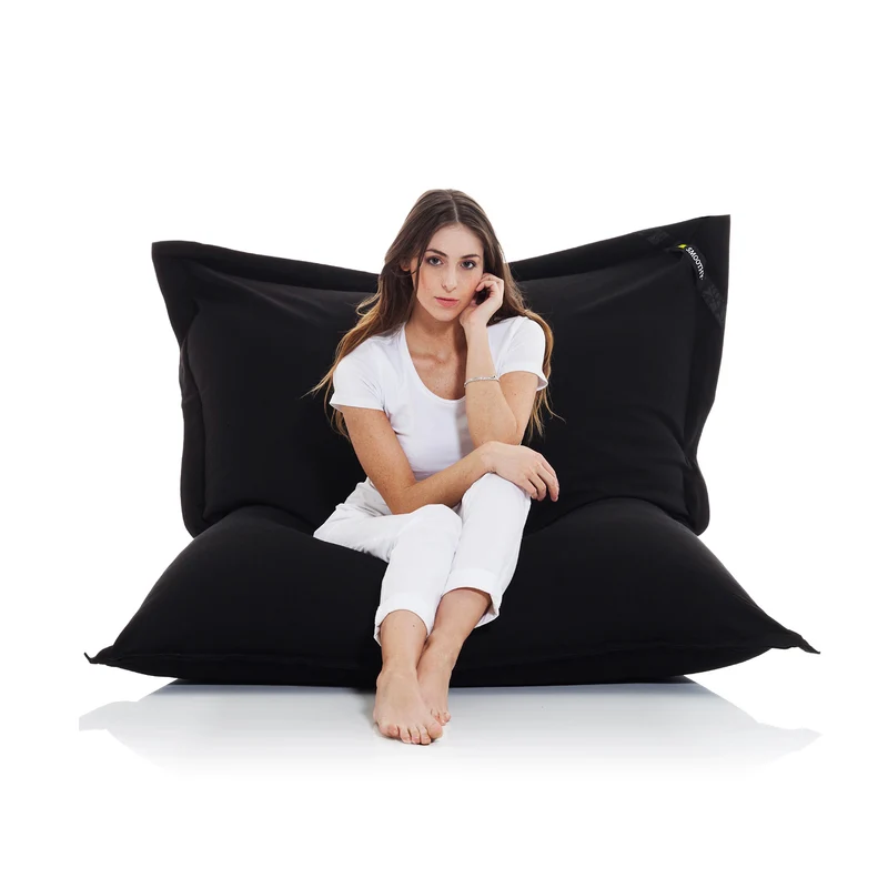 Sitzsack Schwarz aus Baumwolle