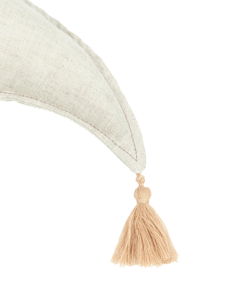 Moon cushion in washed French linen L1N0