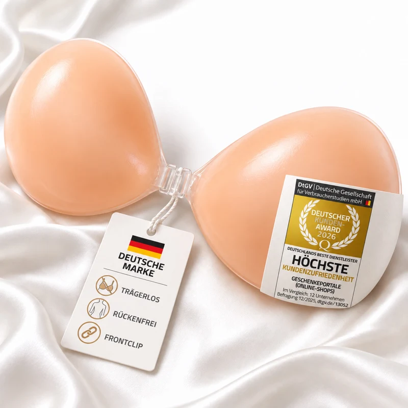 Trägerloser Push-Up Klebe-BH - Rückenfreier Halt & Silikon-Polster