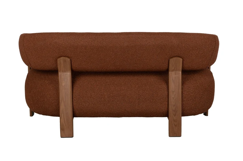 Canapé en tissu bouclette marron et métal marron 135,5cm Sora - The Cool Republic