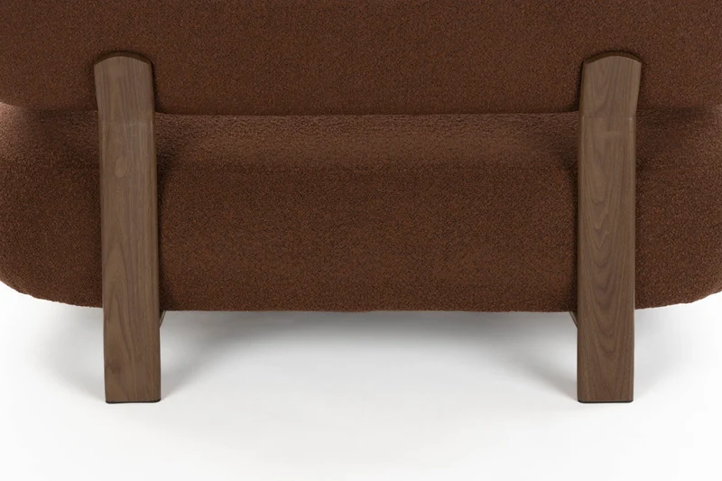 Canapé en tissu bouclette marron et métal marron 135,5cm Sora - The Cool Republic