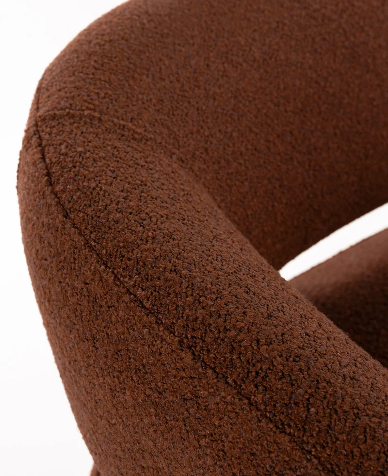Canapé en tissu bouclette marron et métal marron 135,5cm Sora - The Cool Republic