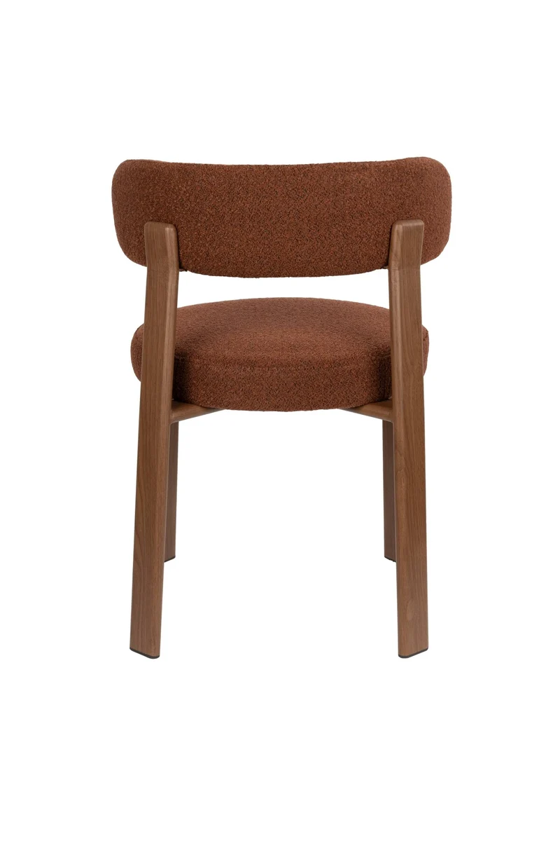 Chaise en tissu bouclette marron et métal marron Sora - The Cool Republic