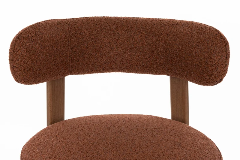Chaise en tissu bouclette marron et métal marron Sora - The Cool Republic