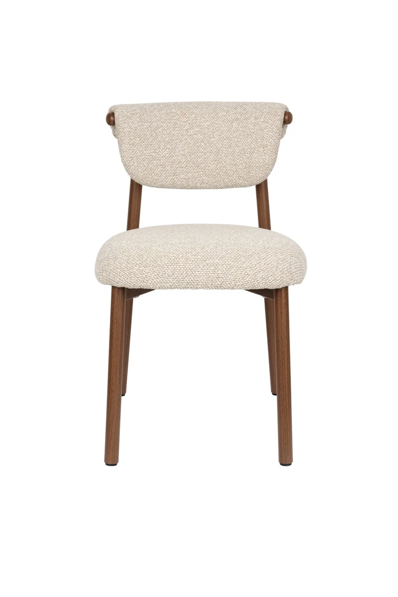 Chaise en tissu beige et métal marron Léo - The Cool Republic