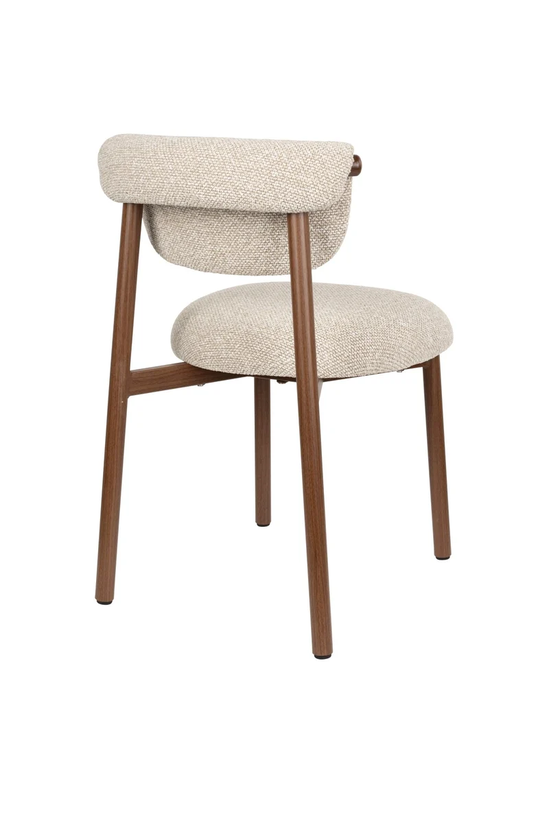 Chaise en tissu beige et métal marron Léo - The Cool Republic