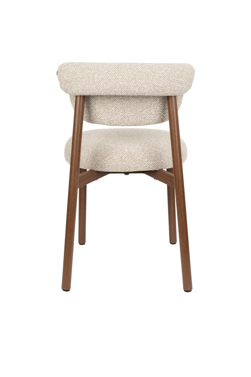Chaise en tissu beige et métal marron Léo - The Cool Republic
