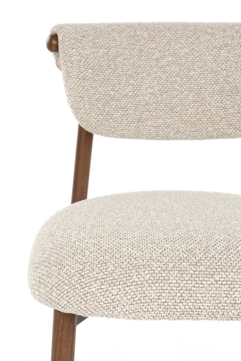 Chaise en tissu beige et métal marron Léo - The Cool Republic