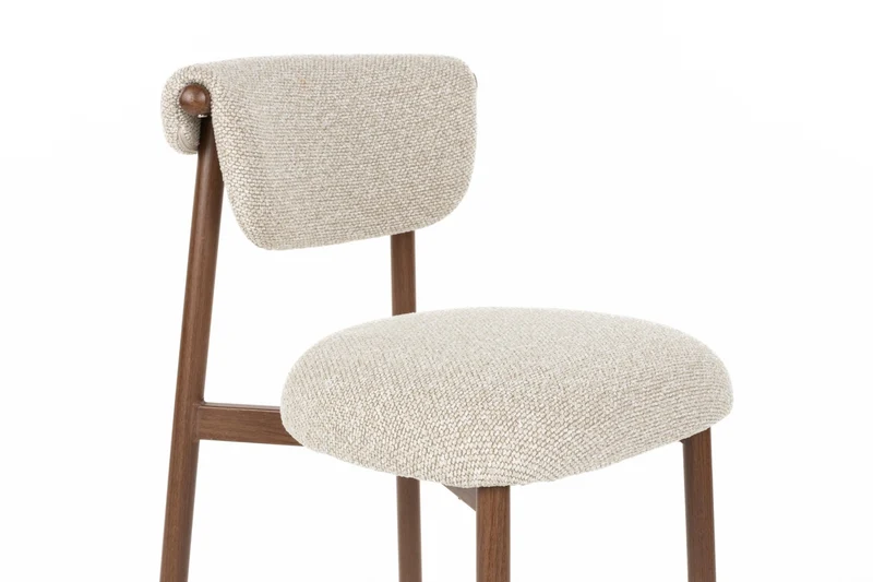 Chaise en tissu beige et métal marron Léo - The Cool Republic