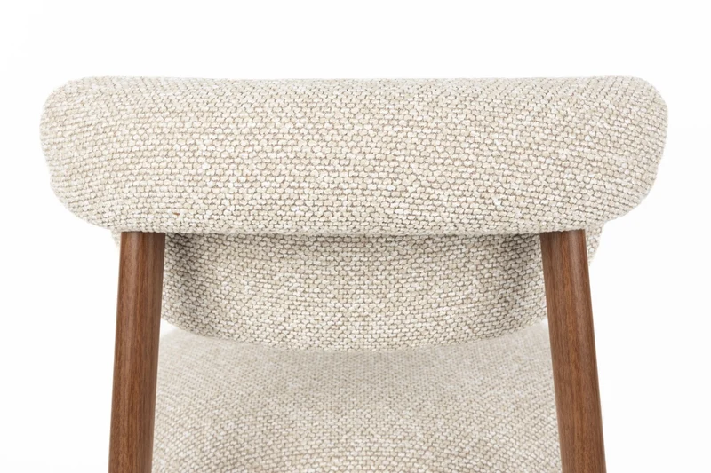Chaise en tissu beige et métal marron Léo - The Cool Republic