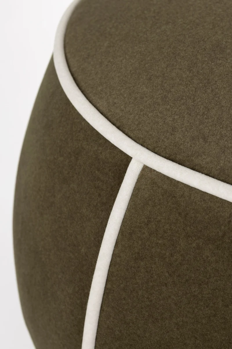 Banc ovale rétro en tissu vert 121x44cm Luma - The Cool Republic