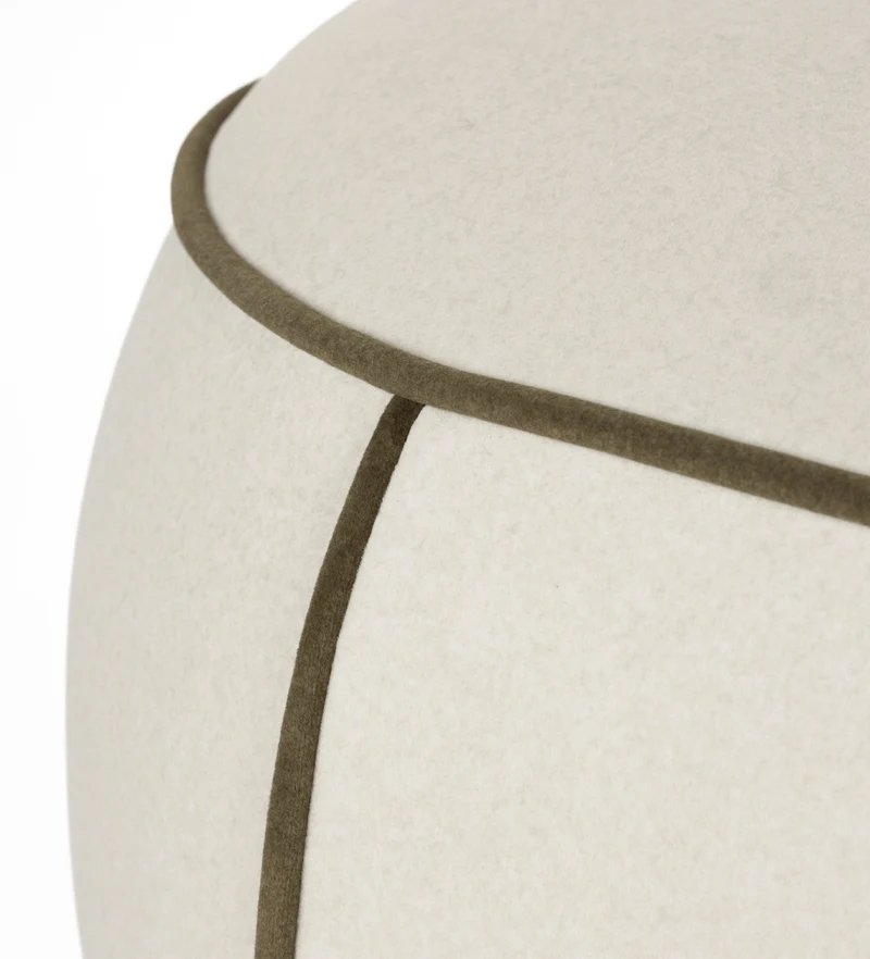 Banc ovale rétro en tissu blanc 121x44cm Luma - The Cool Republic
