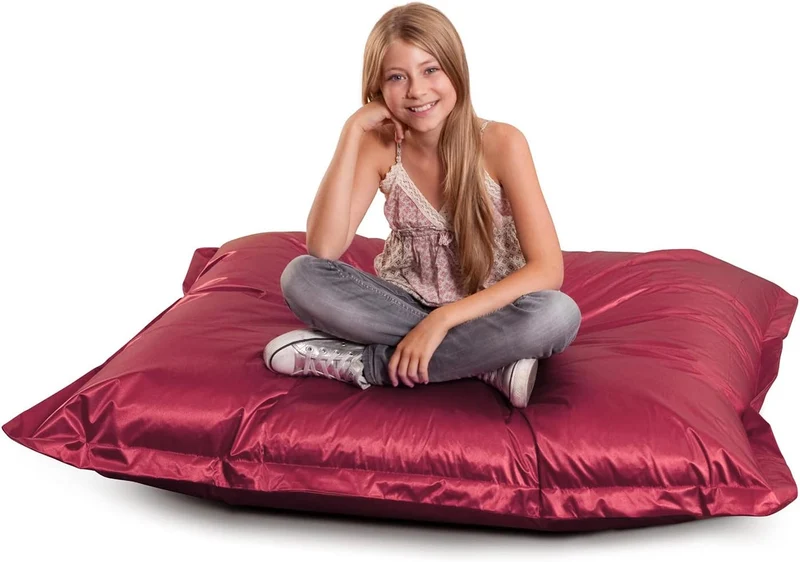 Smoothy Sitzsack Metallic Junior XL für Kinder - Rot - 140x110 cm