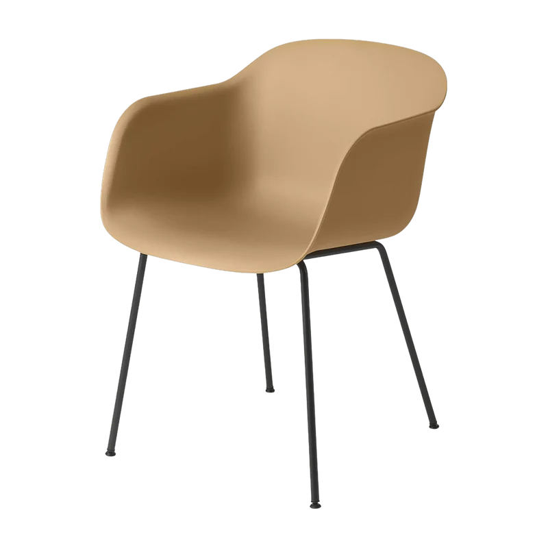 Fauteuil ocre piétement tubes Fiber - Muuto