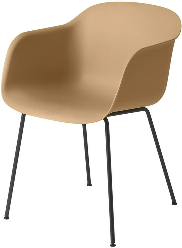 Fauteuil ocre piétement tubes Fiber - Muuto
