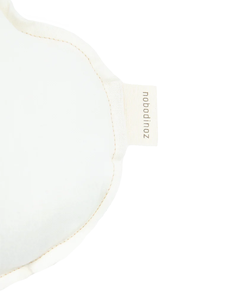 Cloud cushion in washed French linen - Bird embroidery - L1N0