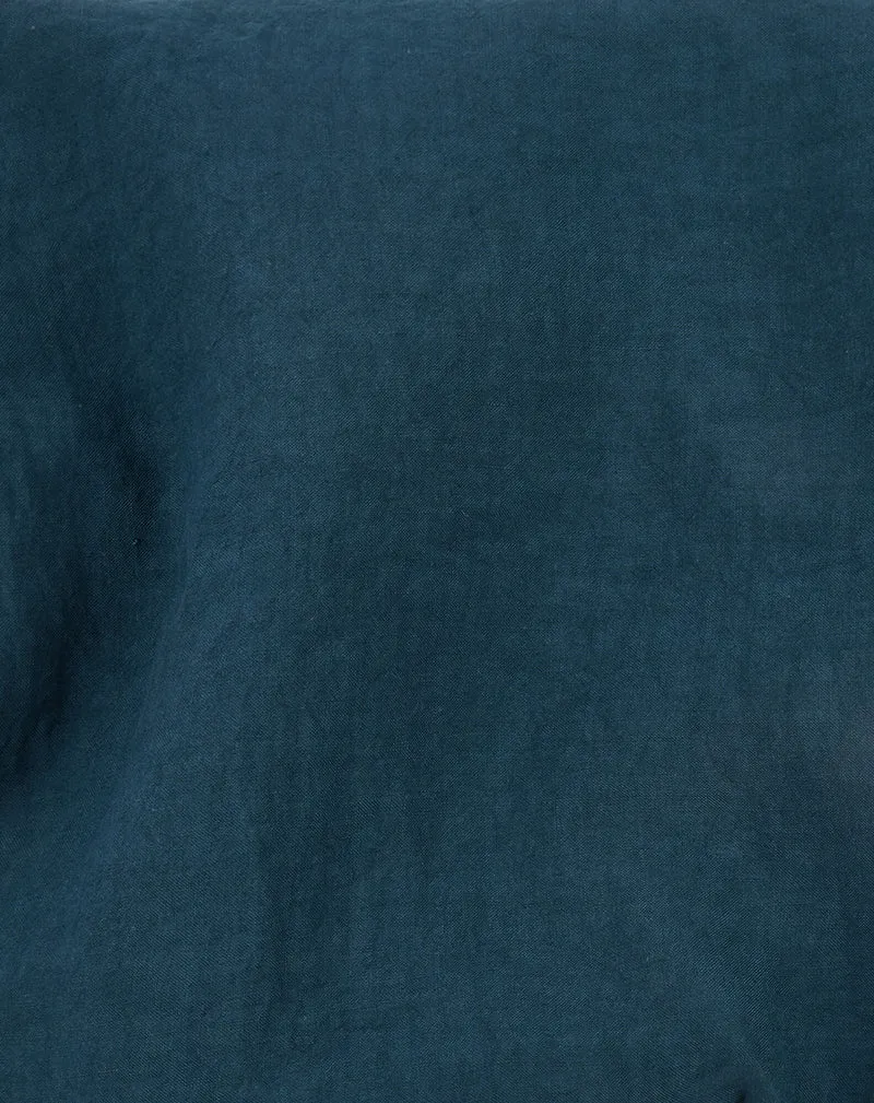 Star cushion in washed French linen L1N0
