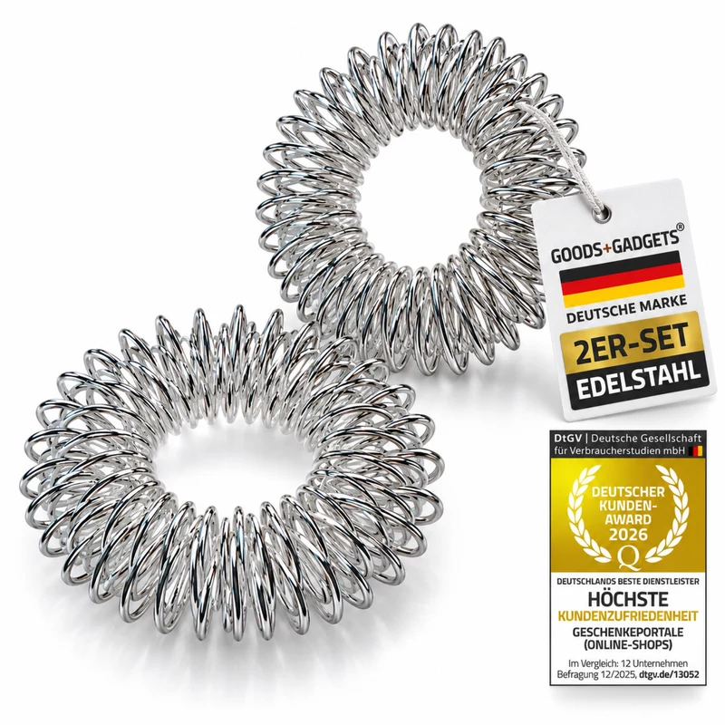 Yin Yang Massagering 2er-Set - Edelstahl Akupressur-Ringe