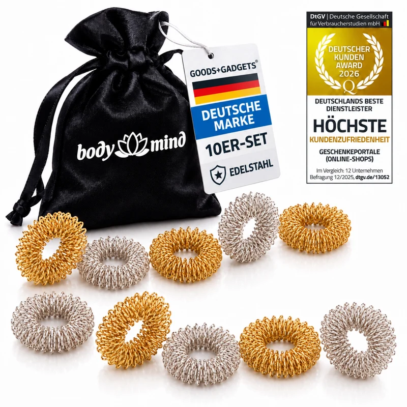 Yin Yang Massagering 2er-Set - Edelstahl Akupressur-Ringe