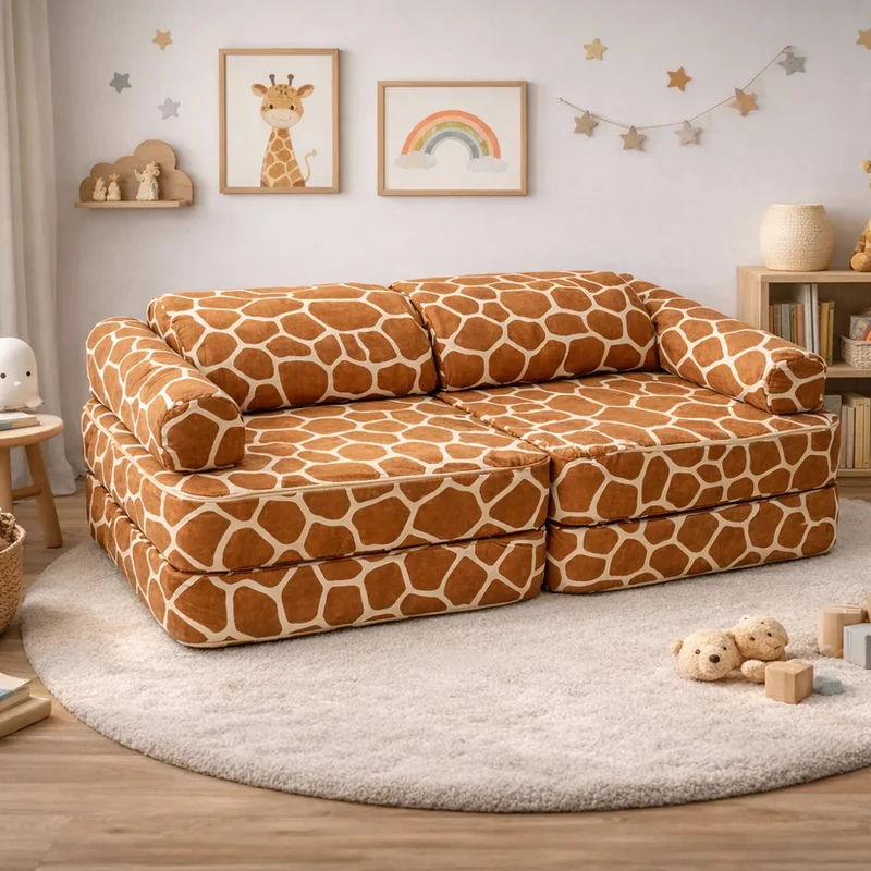 Modulares Spielsofa im Giraffendesign, 120 cm