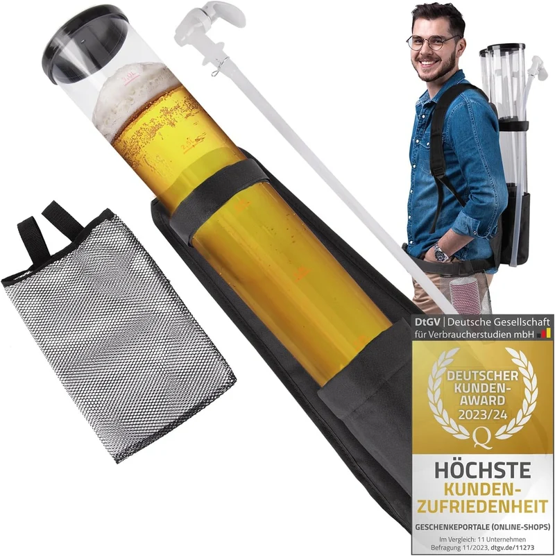Bier-Rucksack mit Zapfsystem - 3 Liter Getränke-Rucksack für Partys
