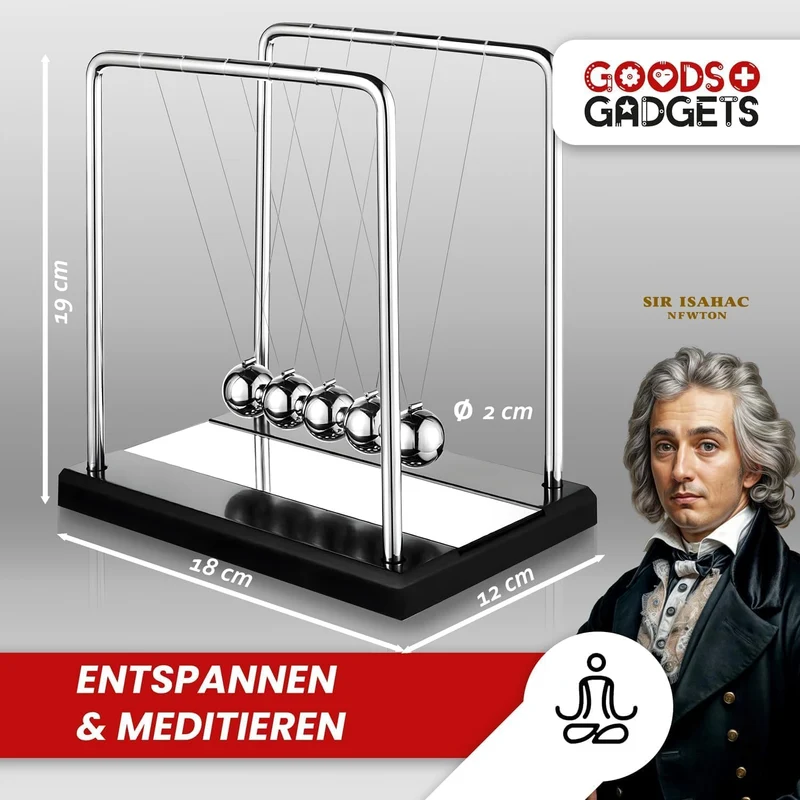 Newton Pendel - Edles Kugelstoßpendel für Büro & Schreibtisch