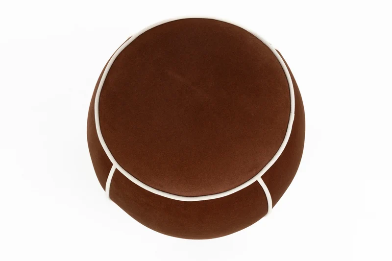 Pouf rétro rond en tissu rouge 45cm Luma - The Cool Republic