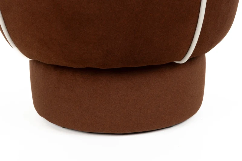 Pouf rétro rond en tissu rouge 45cm Luma - The Cool Republic