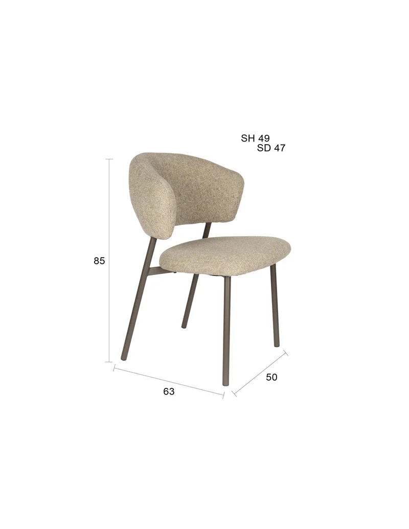 Chaise en tissu et acier vert Nalia - The Cool Republic