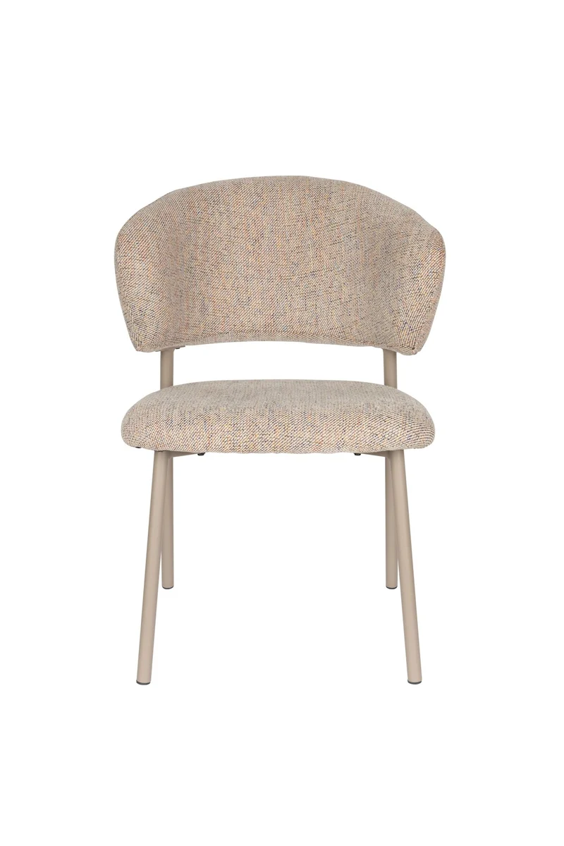 Chaise en tissu et acier beige Nalia - The Cool Republic