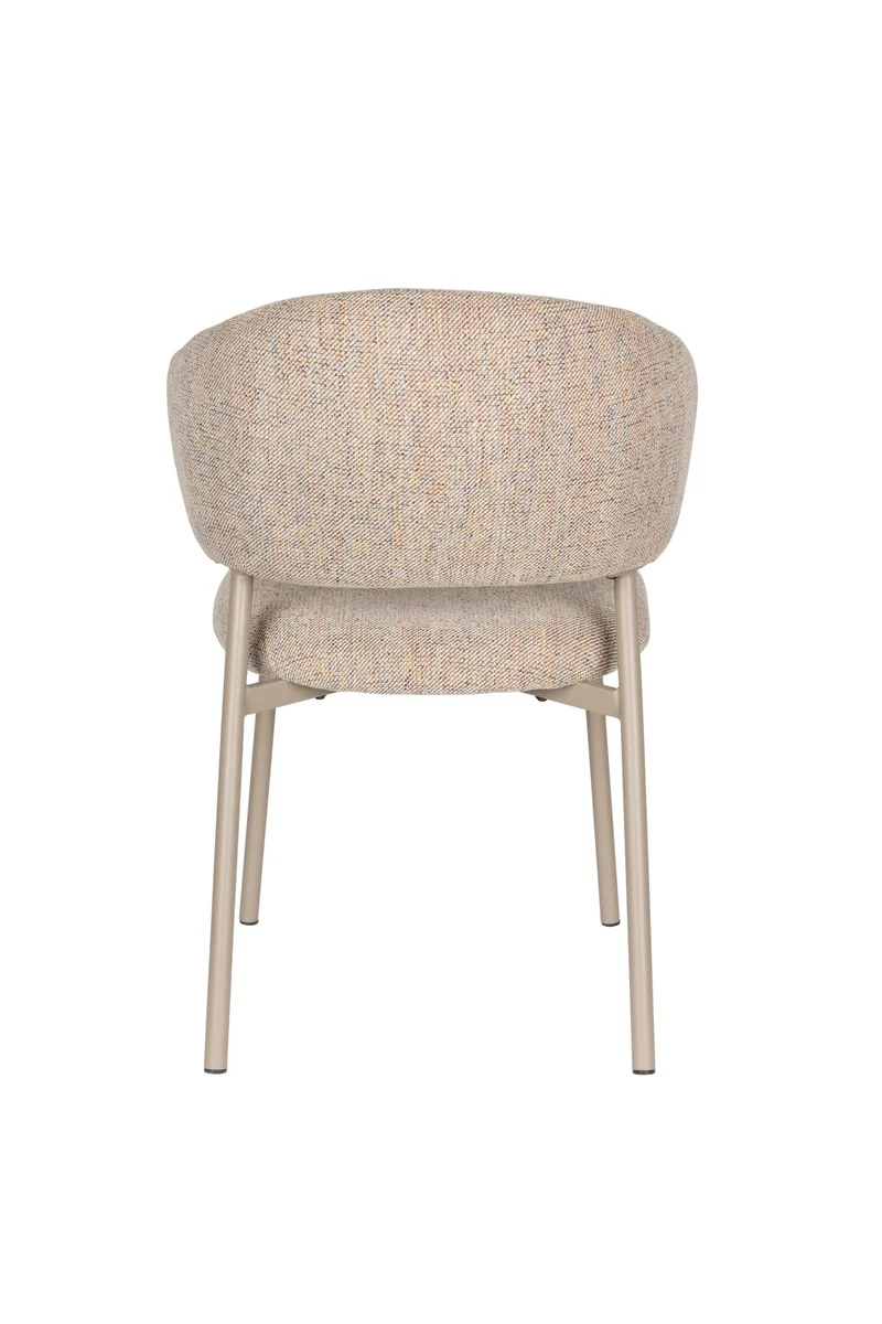 Chaise en tissu et acier beige Nalia - The Cool Republic