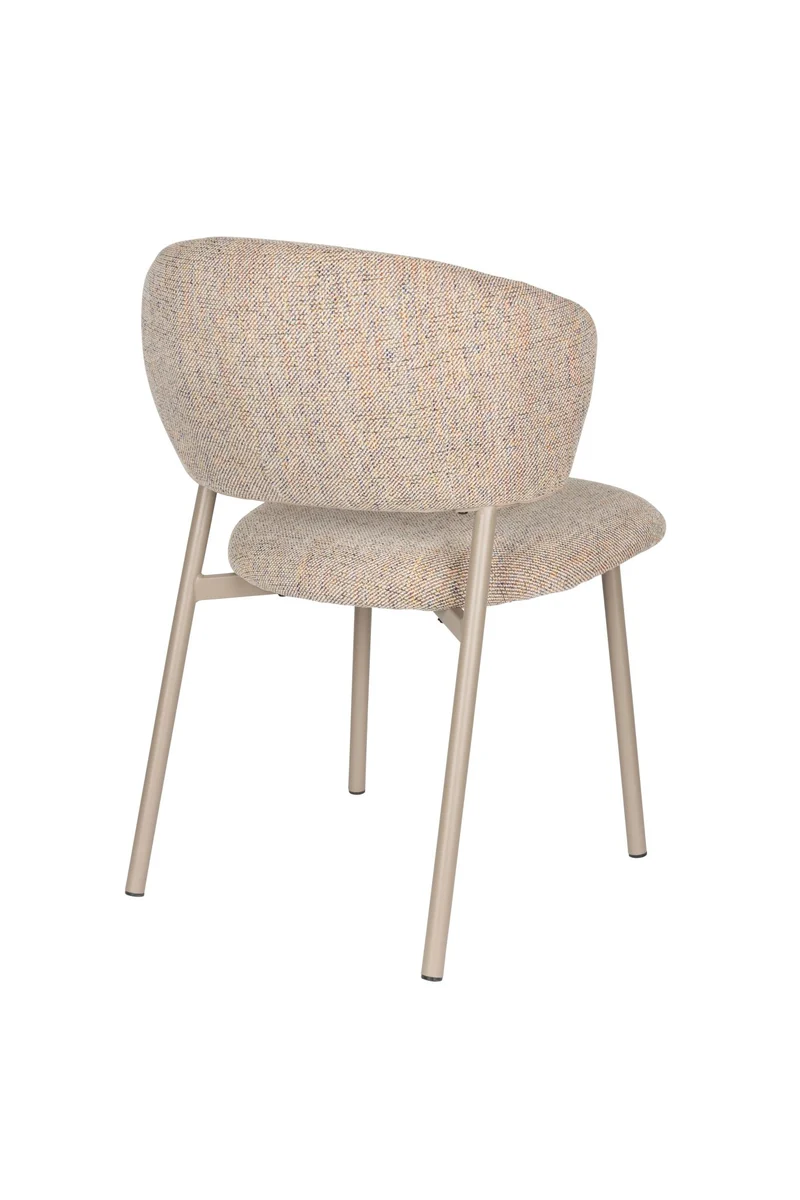 Chaise en tissu et acier beige Nalia - The Cool Republic