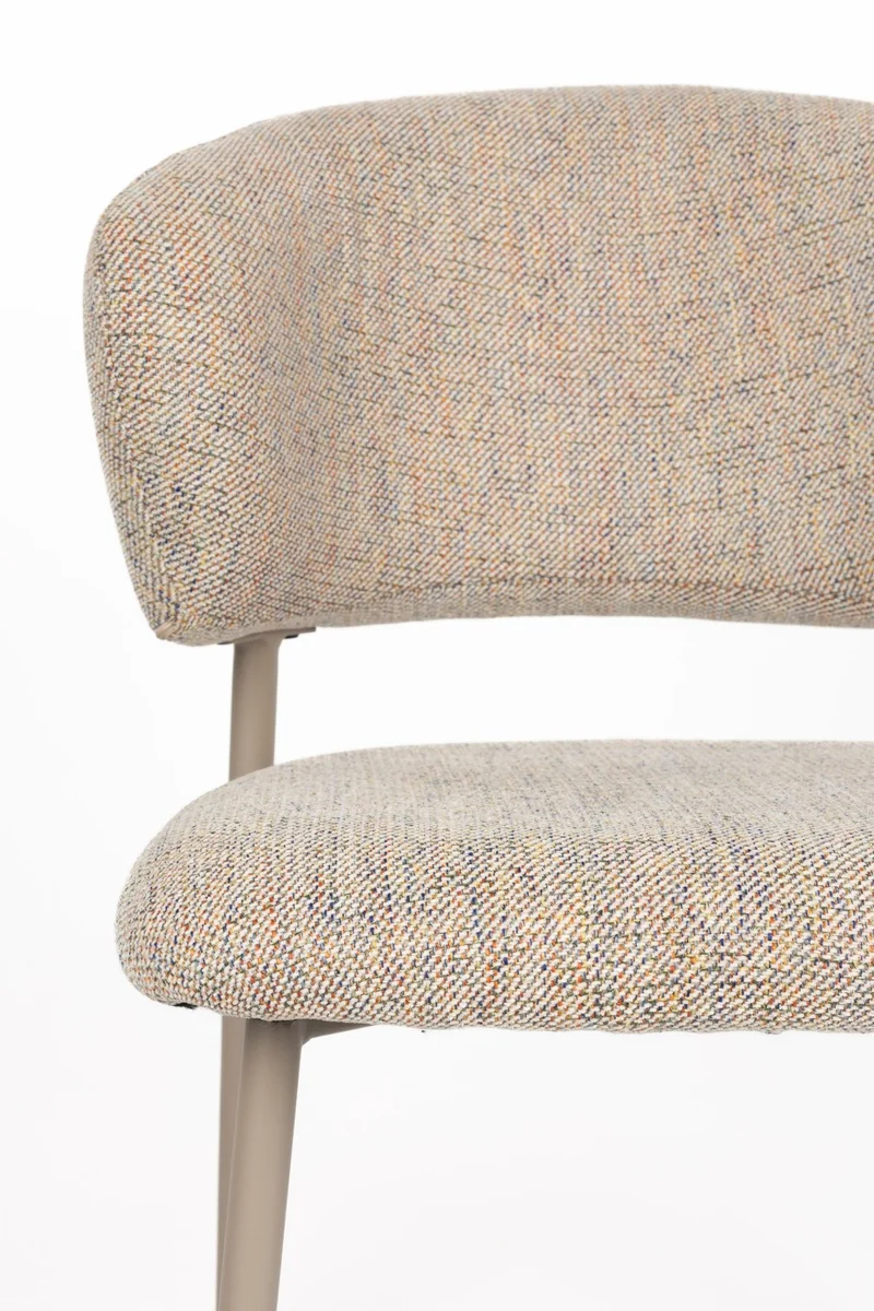 Chaise en tissu et acier beige Nalia - The Cool Republic