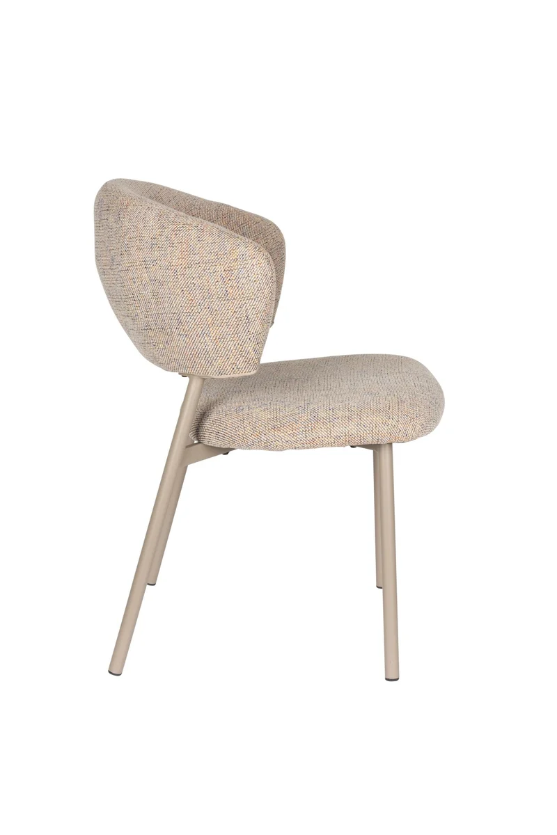 Chaise en tissu et acier beige Nalia - The Cool Republic