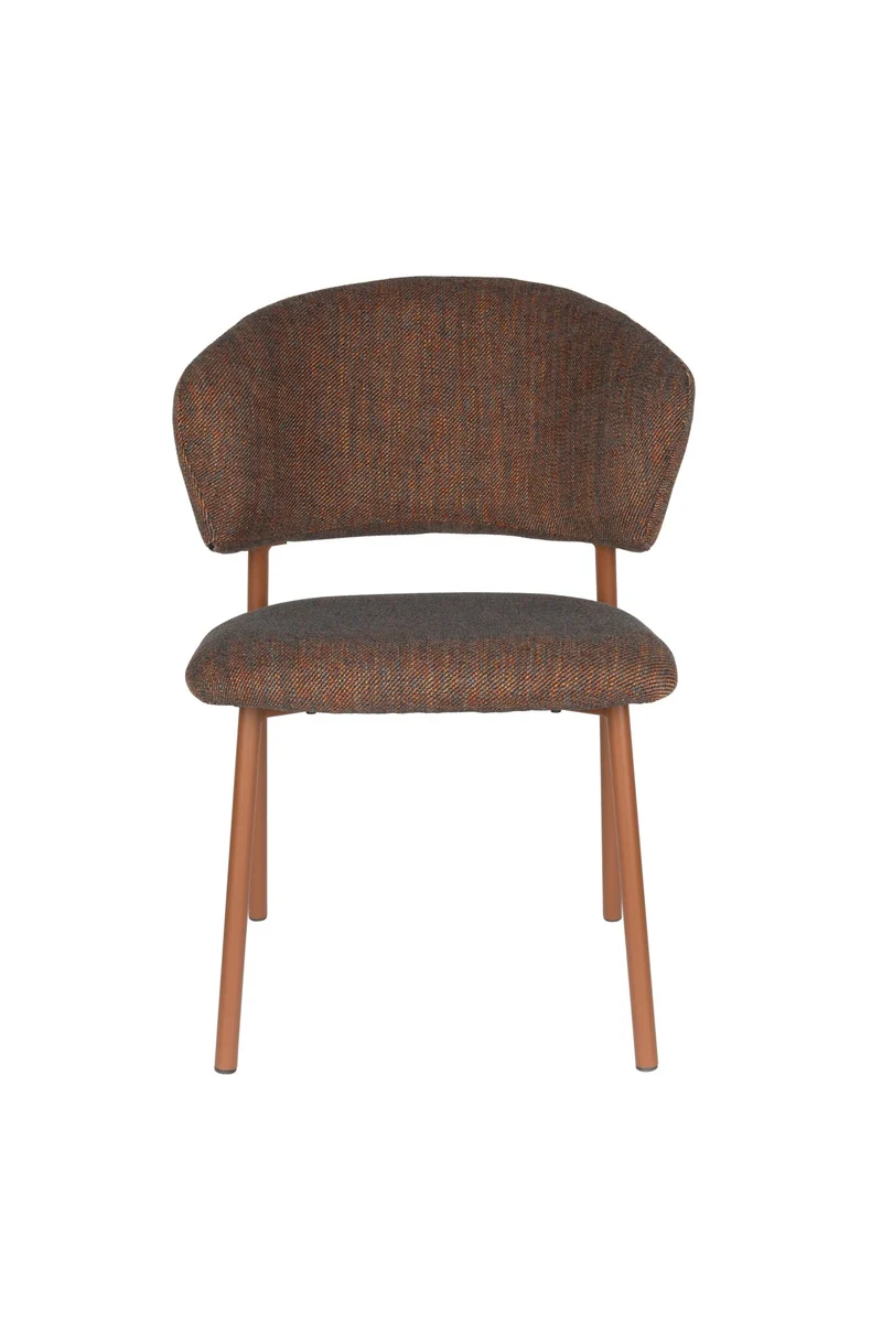 Chaise en tissu et acier marron Nalia - The Cool Republic