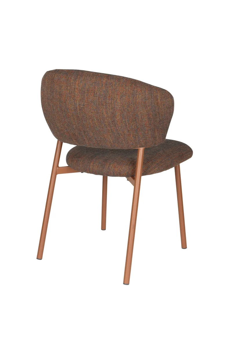 Chaise en tissu et acier marron Nalia - The Cool Republic