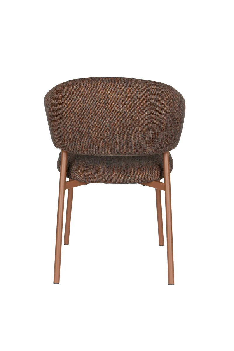 Chaise en tissu et acier marron Nalia - The Cool Republic