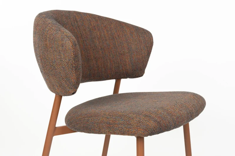 Chaise en tissu et acier marron Nalia - The Cool Republic