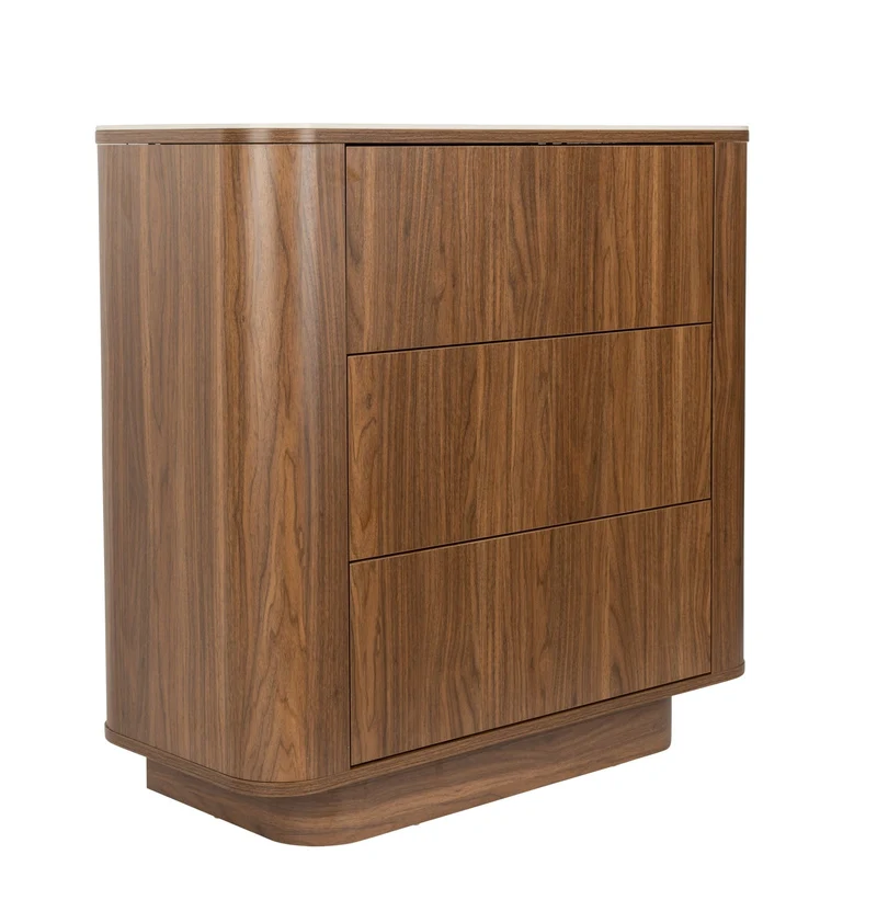 Commode à tiroirs en bois de noyer 40x90x80cm Oréa - The Cool Republic