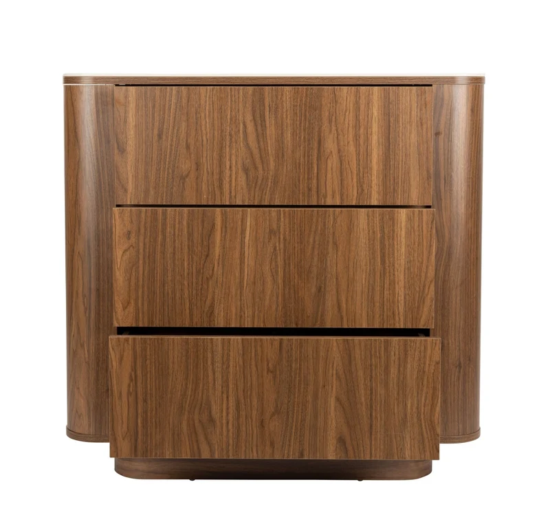 Commode à tiroirs en bois de noyer 40x90x80cm Oréa - The Cool Republic