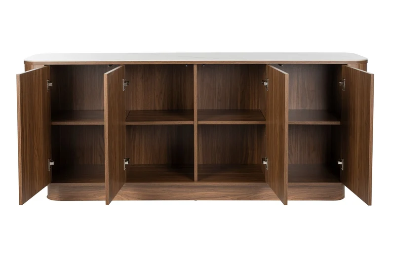 Buffet haut en bois de noyer 180x40x75cm Oréa - The Cool Republic