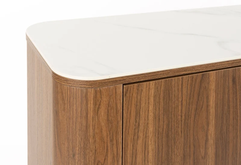 Buffet haut en bois de noyer 180x40x75cm Oréa - The Cool Republic