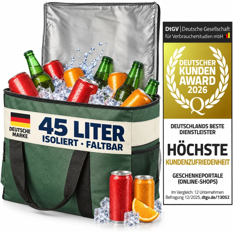 XXL Kühltasche 45L - Isolierte Thermotasche für Picknick & Camping
