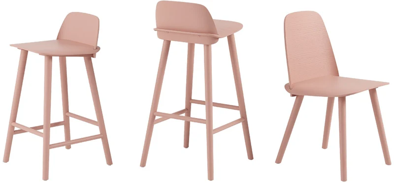 Chaise de bar 75 cm en chêne naturel Visu - Muuto