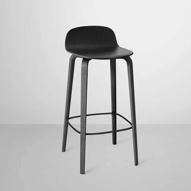 Chaise de bar 75 cm noir Visu - Muuto